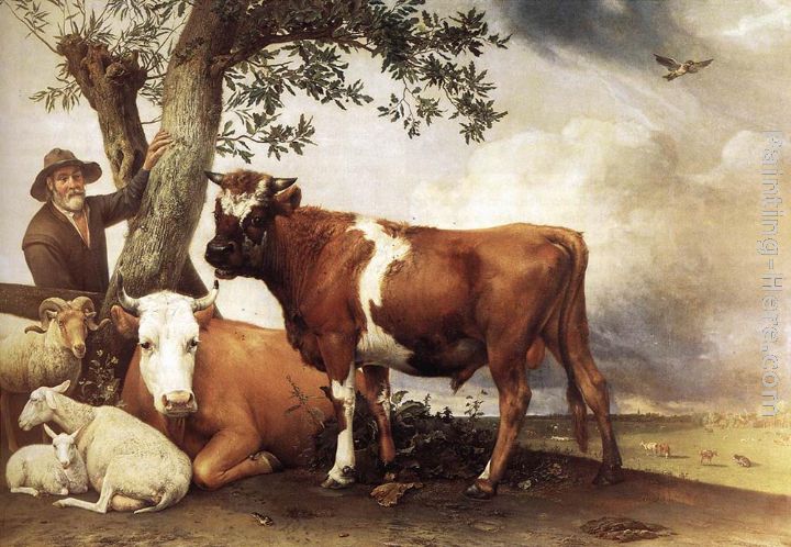 Young Bull painting - Paulus Potter Young Bull art painting